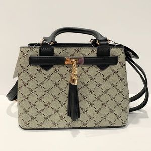 Women’s Crossbody Handbag black/light green and brown